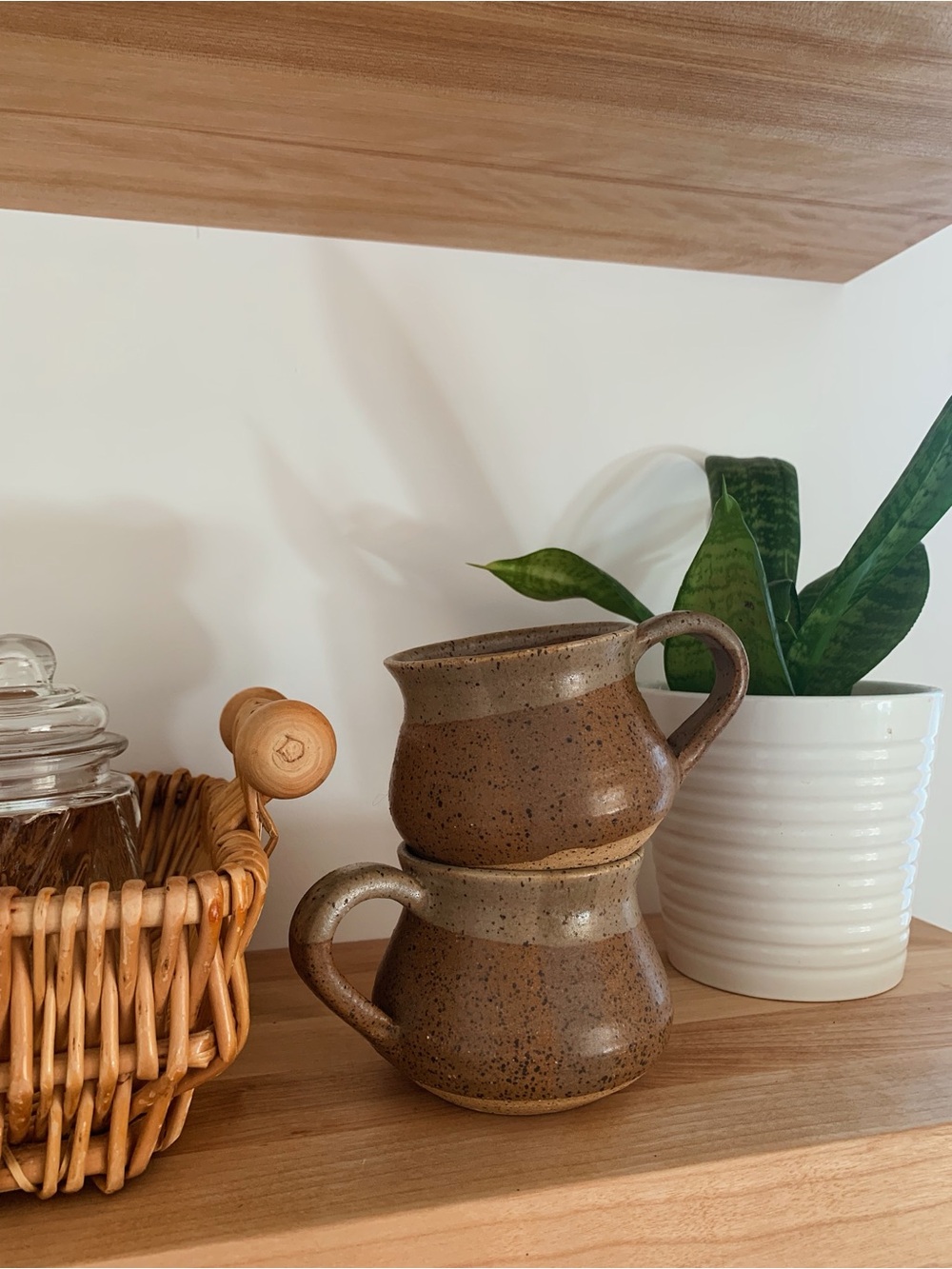 Speckled Brown Ceramic cups (2) | Rustic Home Art | cottageCore | natural clay